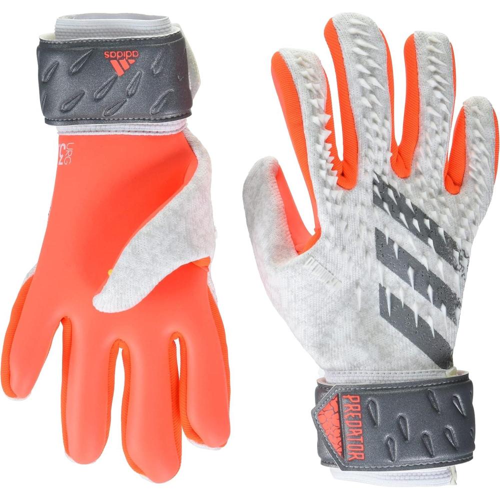 image:imageadidas UnisexAdult League Goalie Predator GlovesWhiteGreySolar RedIron Metallic