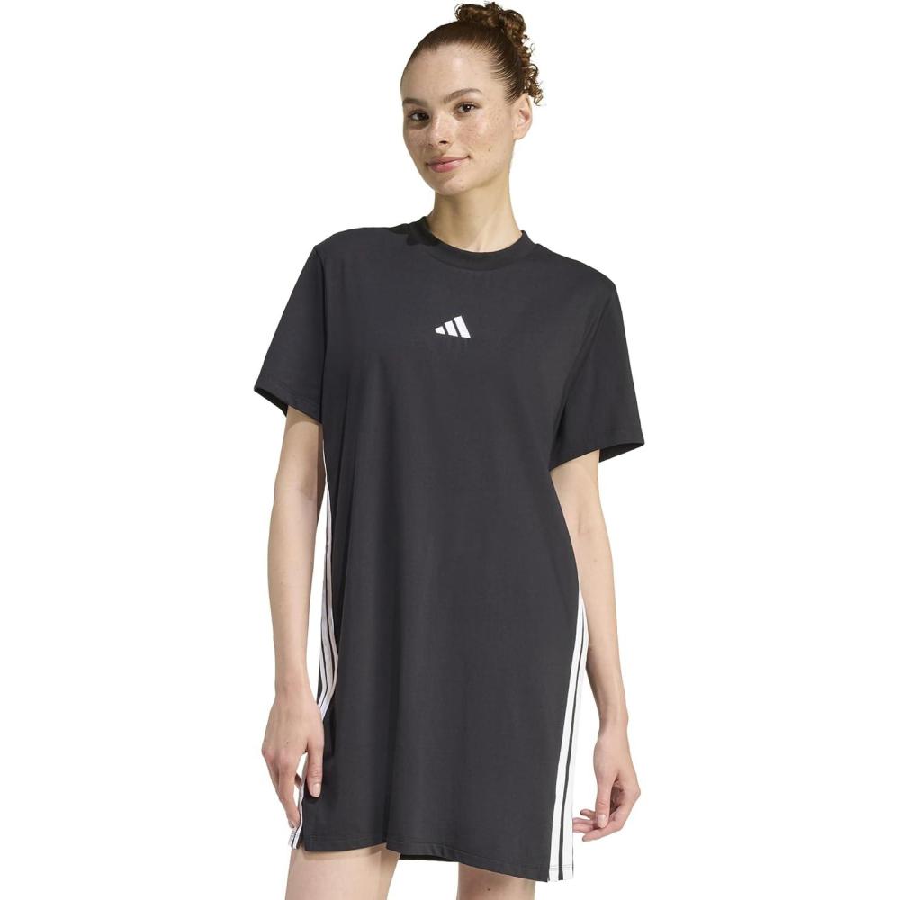 image:imageadidas Womens Essentials 3Stripes TShirt DressBlackWhite