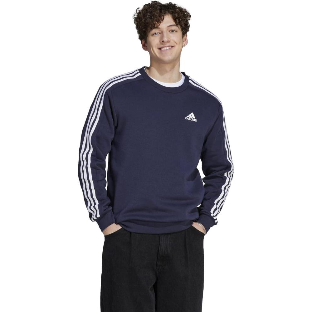image:imageadidas mens Essentials Fleece 3stripes SweatshirtLegend Ink