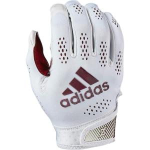 Adidas Adizero 11 Adult Football Receiver Glove, Multiple Colors & Sizes(White/Maroon)