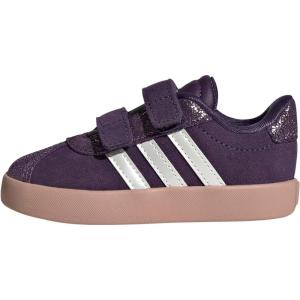 adidas Baby VL Court 3.0 Hook & Loop Shoe(Aurora Plum/Zero Metallic/Pink Gum)