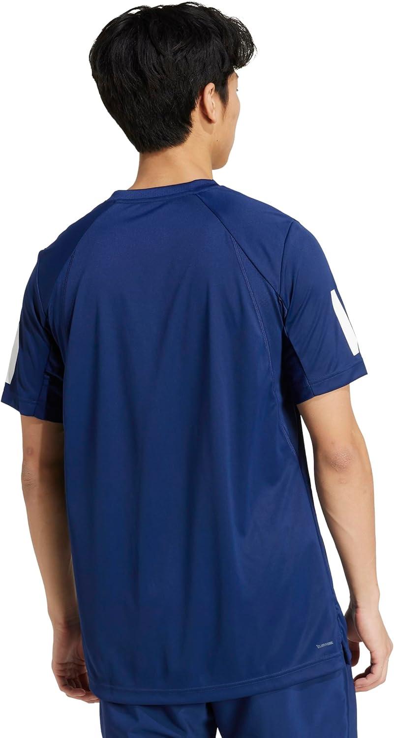 image:imageAdidas Mens Club Tennis Climacool 3Stripes TShirtDark Blue