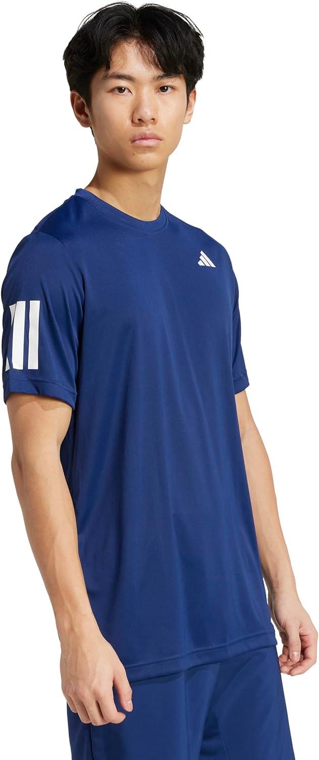 image:imageAdidas Mens Club Tennis Climacool 3Stripes TShirtDark Blue