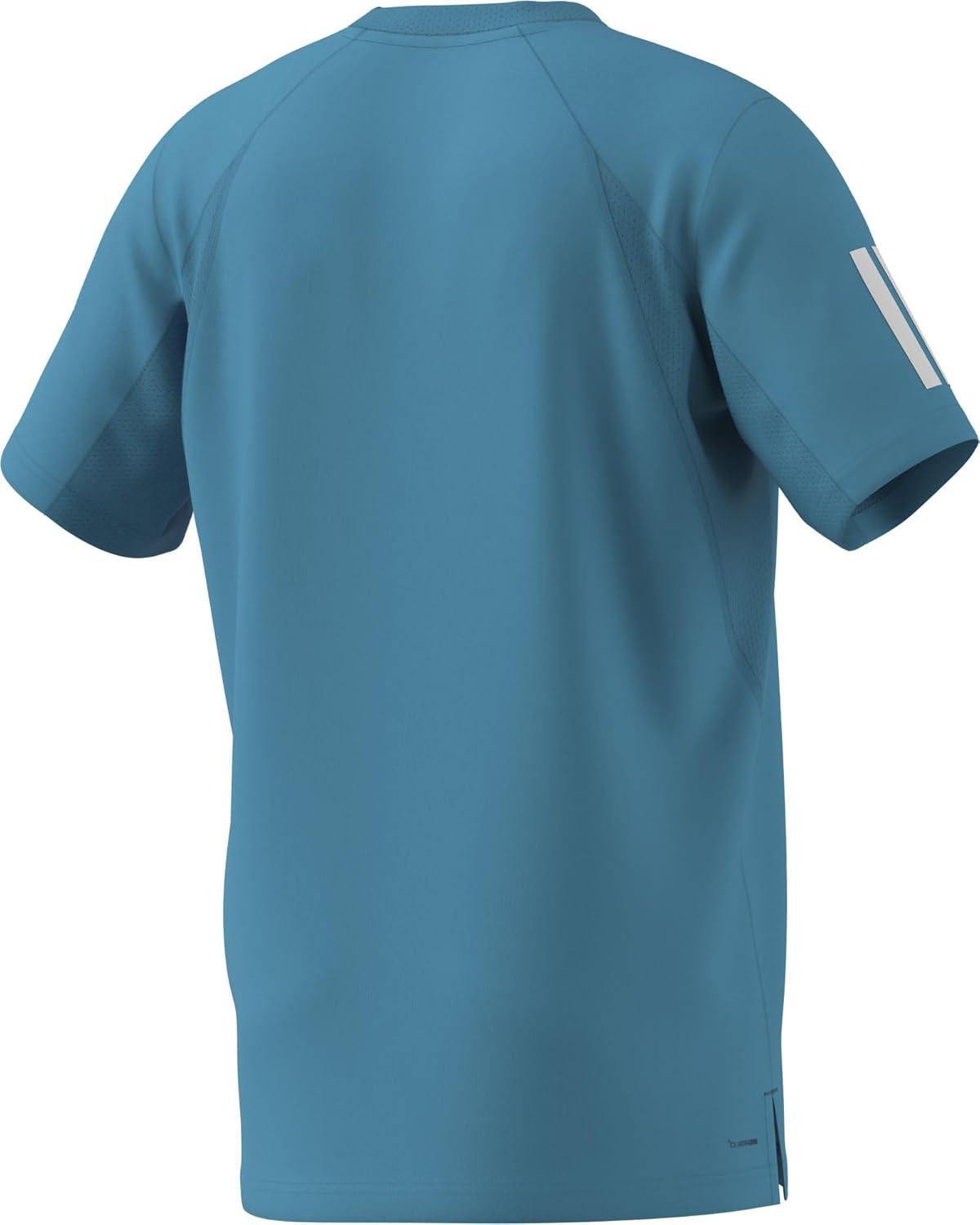 image:imageAdidas Mens Club Tennis Climacool 3Stripes TShirtSignal Cyan