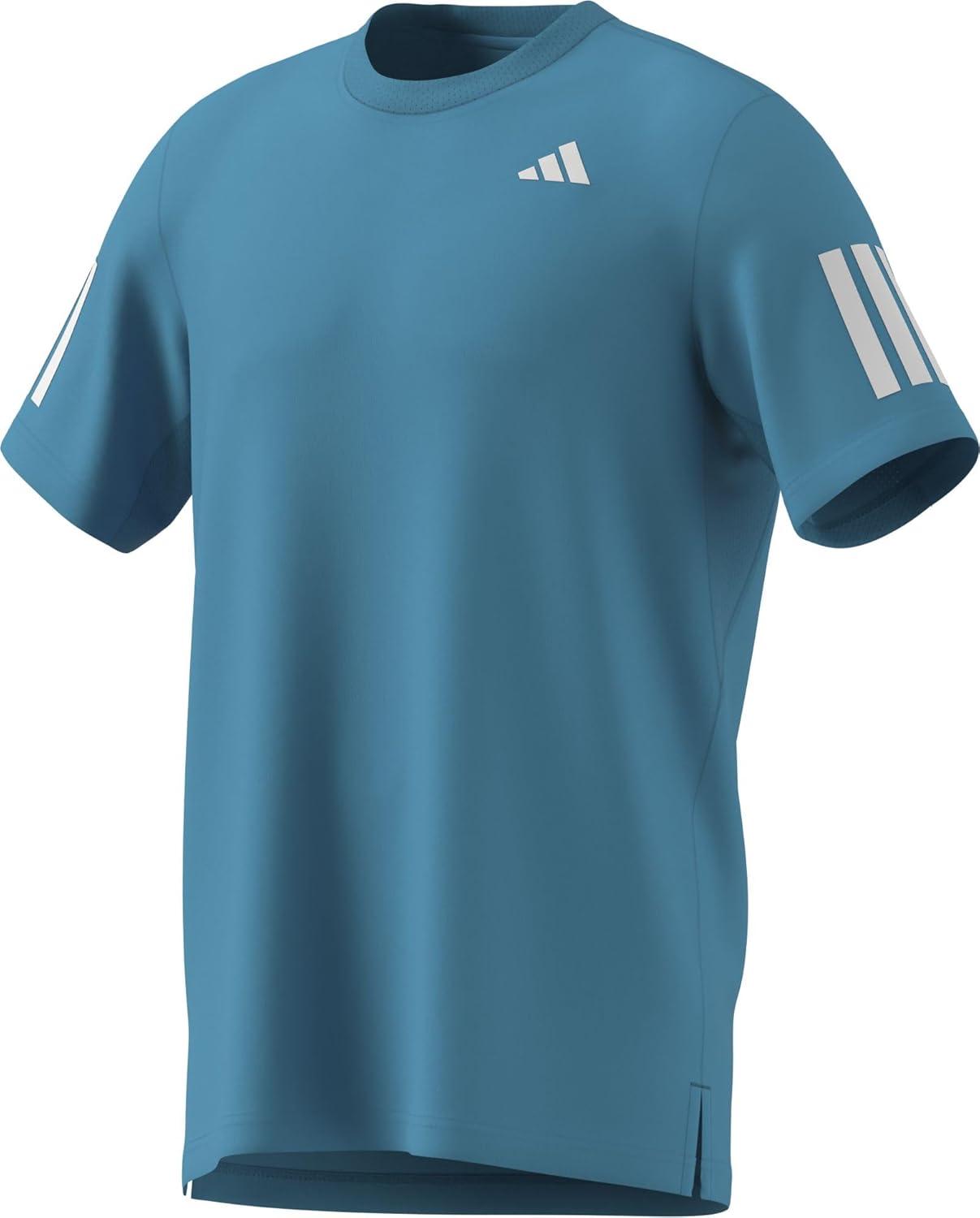 image:imageAdidas Mens Club Tennis Climacool 3Stripes TShirtSignal Cyan