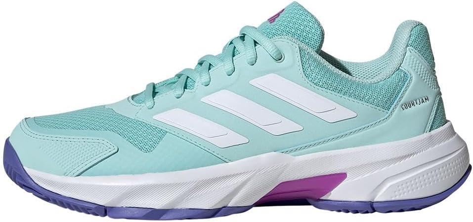 image:imageAdidas Womens Courtjam Control 3 TennisSemi Flash AquaWhiteCobalt Blue