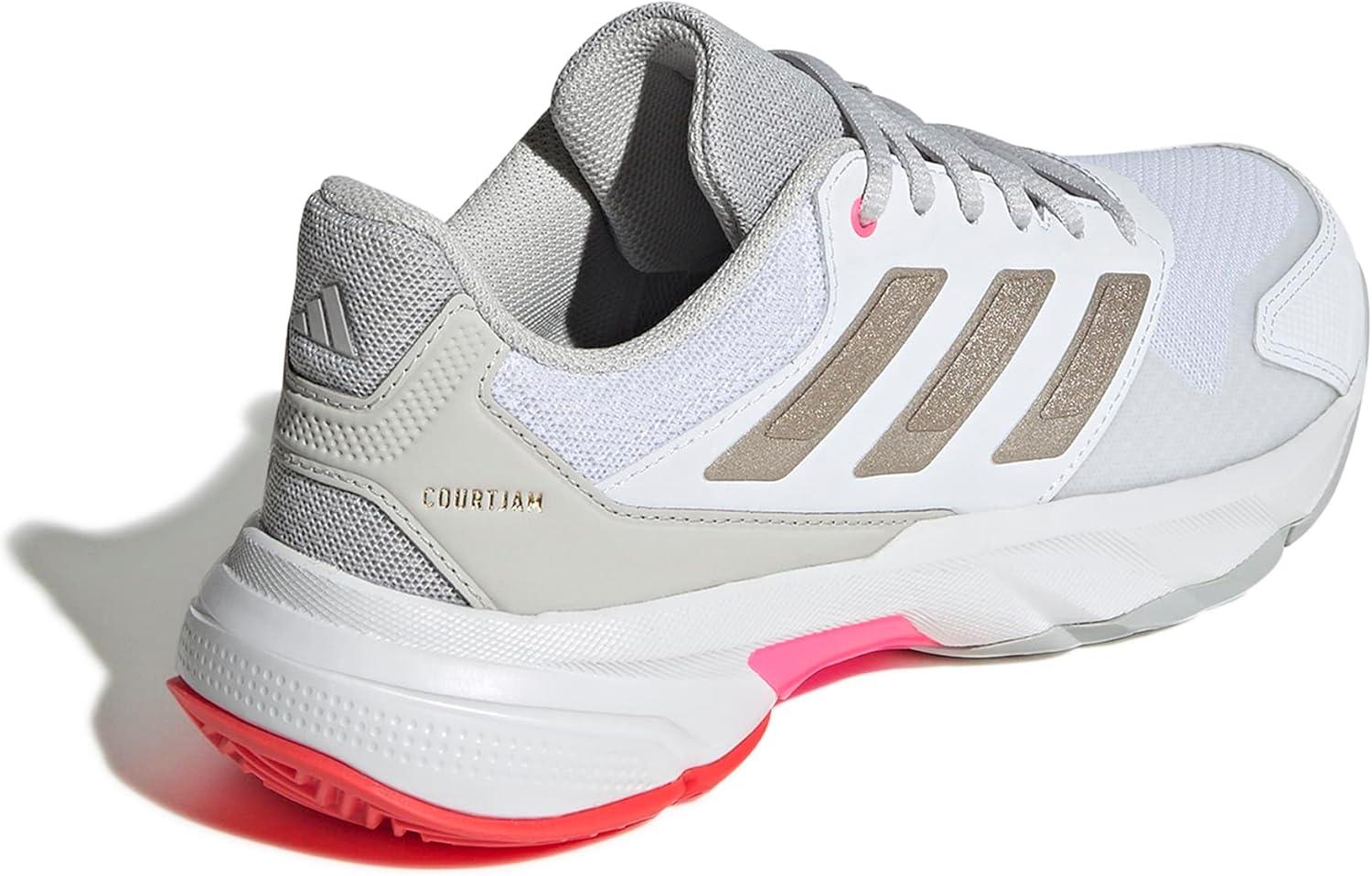 image:imageAdidas Womens Courtjam Control 3 TennisWhiteIron MetallicLucid Red
