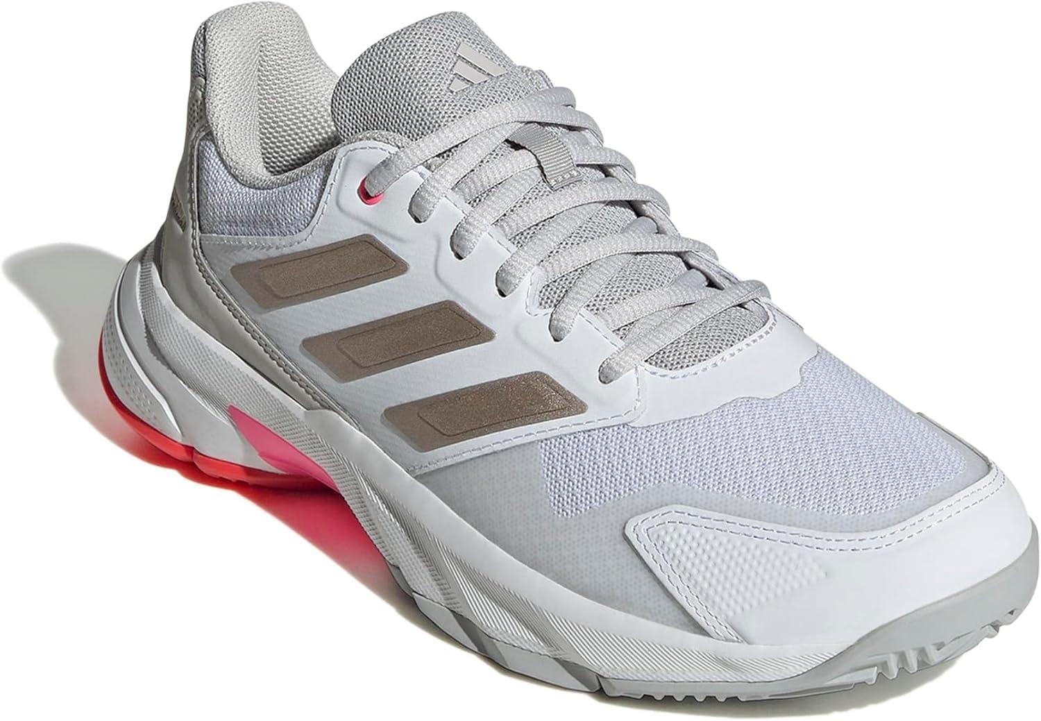image:imageAdidas Womens Courtjam Control 3 TennisWhiteIron MetallicLucid Red