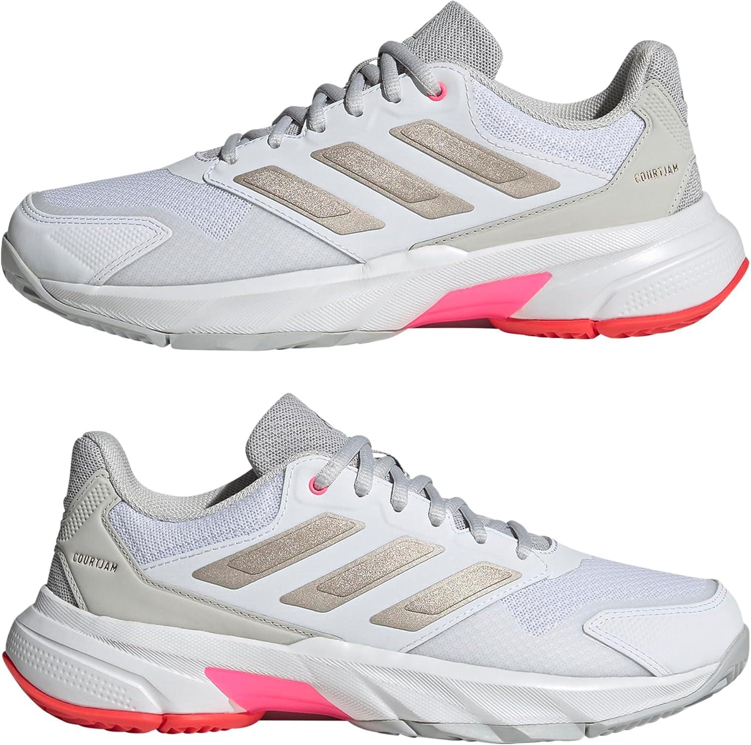image:imageAdidas Womens Courtjam Control 3 TennisWhiteIron MetallicLucid Red