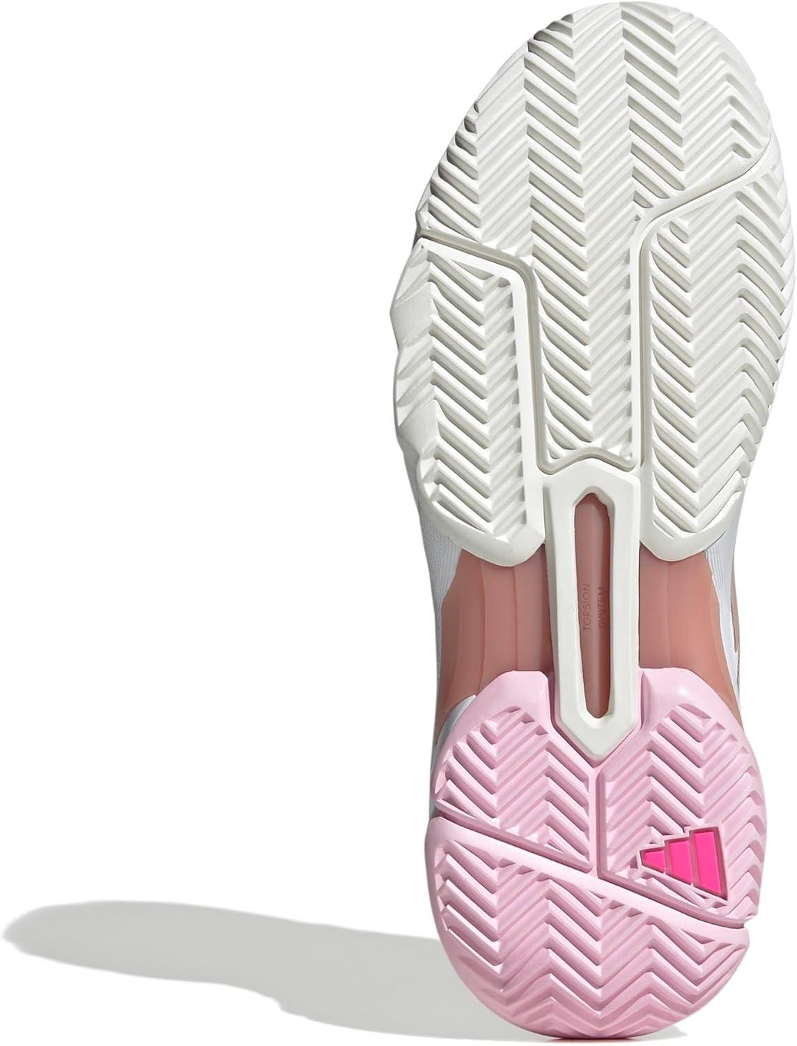 image:imageAdidas Womens Courtjam Control 3 TennisWhiteSilver MetallicLucid Pink
