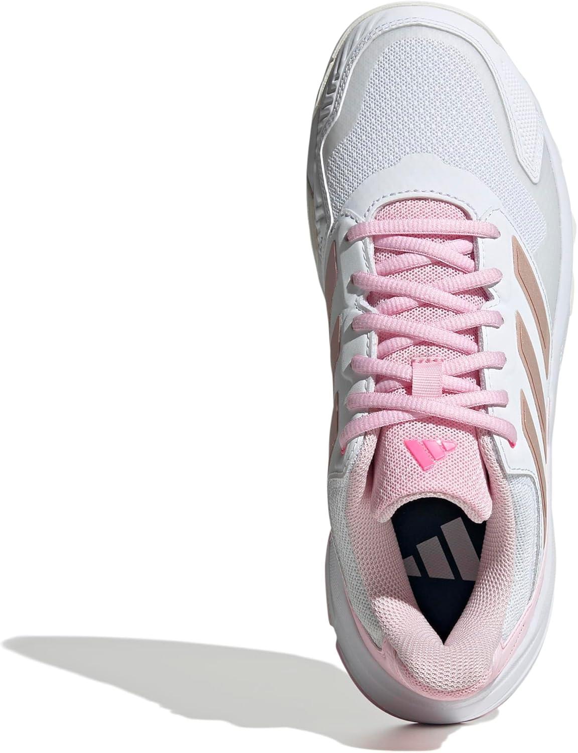 image:imageAdidas Womens Courtjam Control 3 TennisWhiteSilver MetallicLucid Pink
