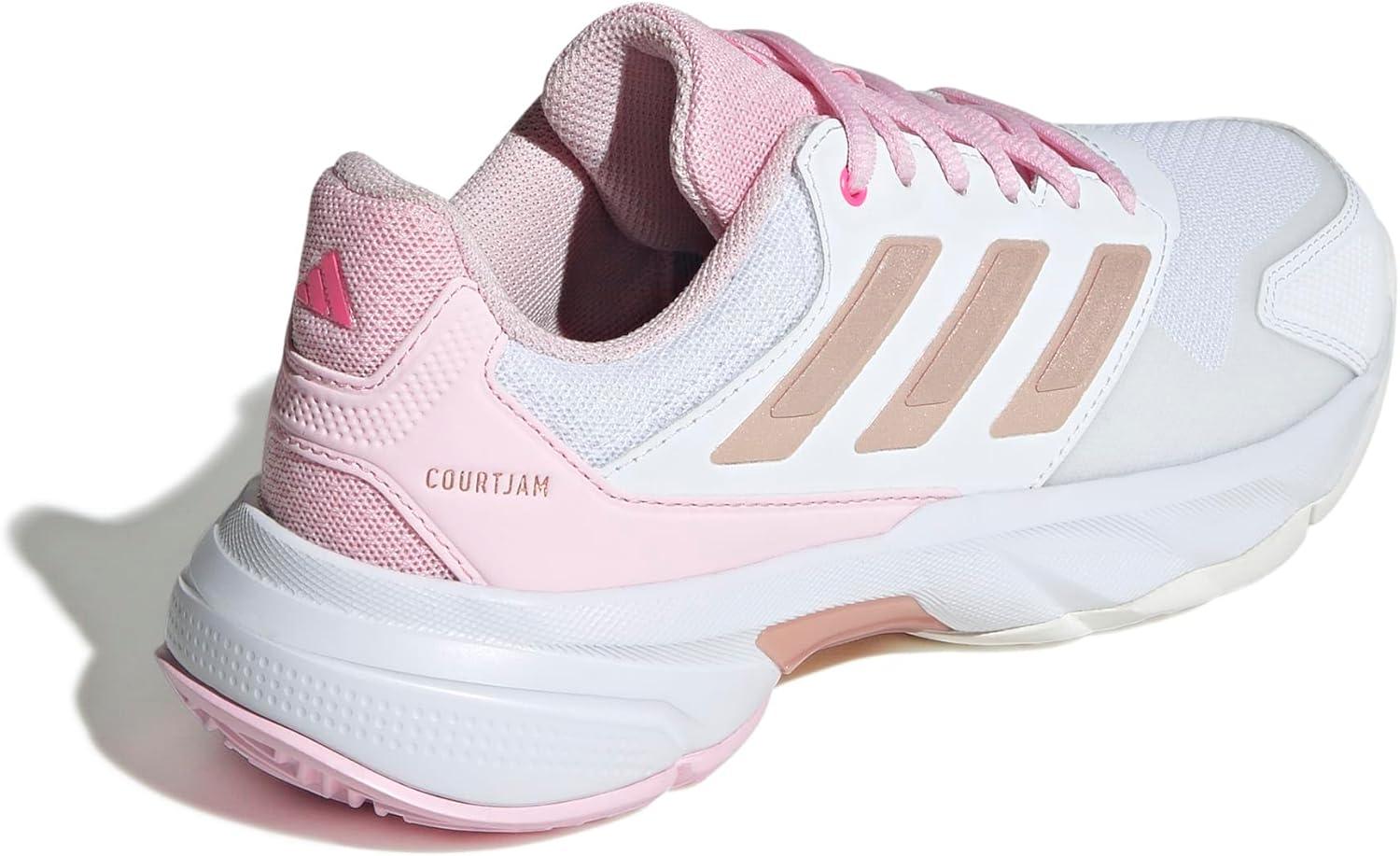 image:imageAdidas Womens Courtjam Control 3 TennisWhiteSilver MetallicLucid Pink