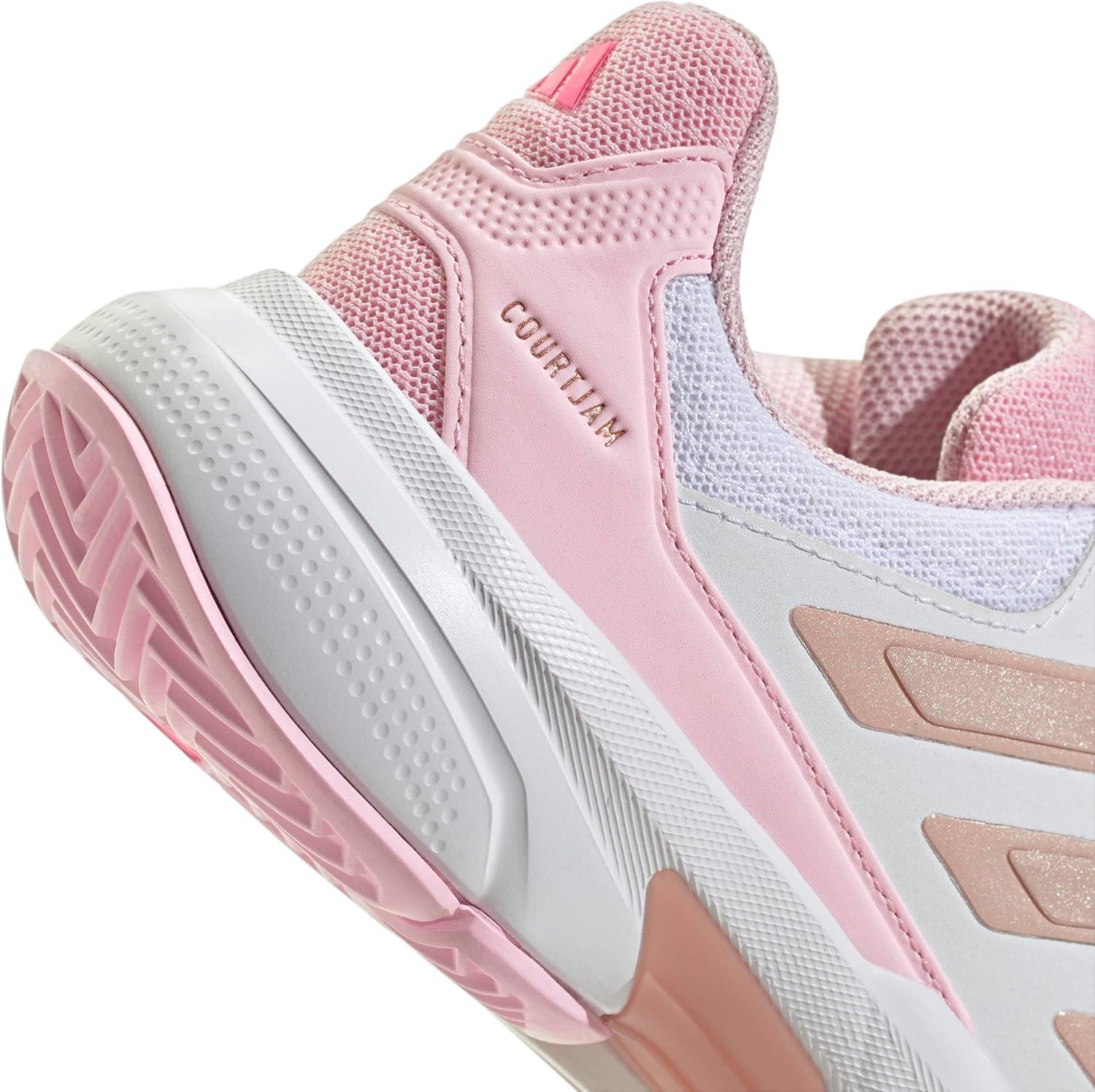 image:imageAdidas Womens Courtjam Control 3 TennisWhiteSilver MetallicLucid Pink