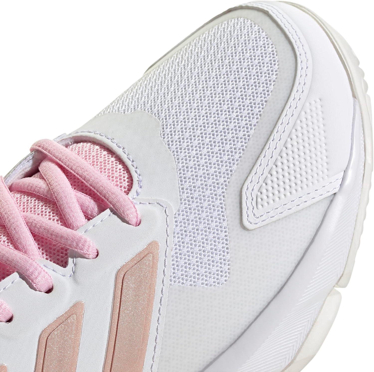 image:imageAdidas Womens Courtjam Control 3 TennisWhiteSilver MetallicLucid Pink