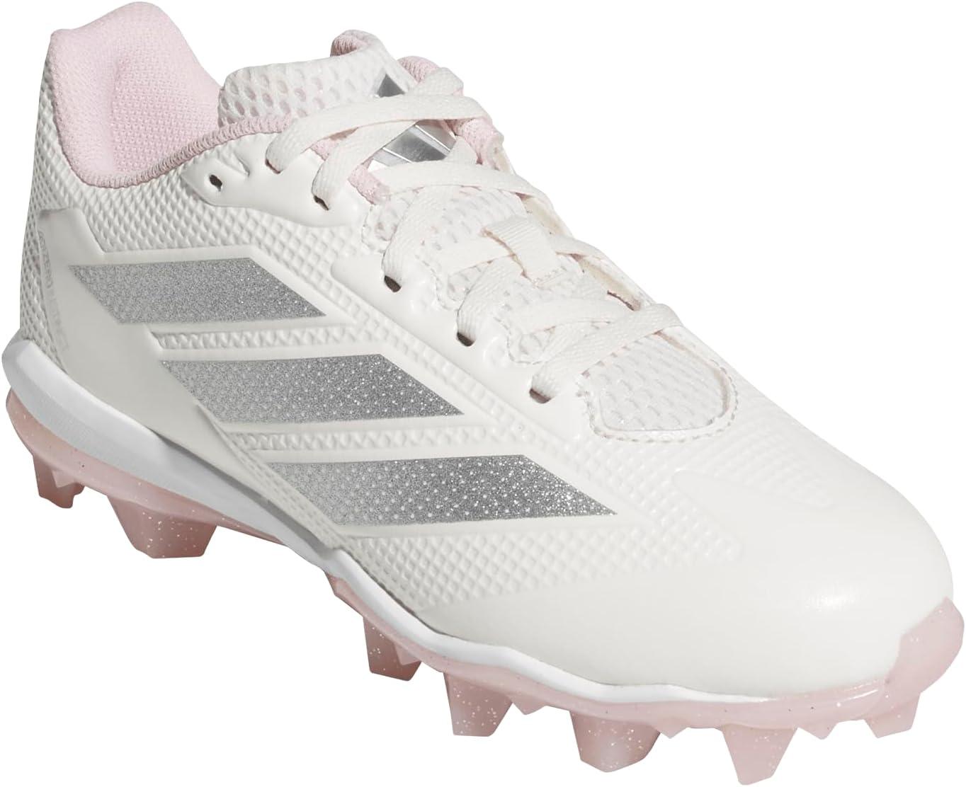 image:imageadidas Kids Adizero Instinct 20 Molded Rubber SoftballChalk WhiteSilver MetallicClear Pink