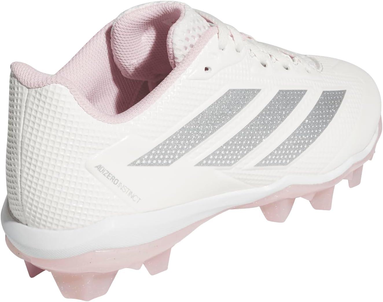 image:imageadidas Kids Adizero Instinct 20 Molded Rubber SoftballChalk WhiteSilver MetallicClear Pink