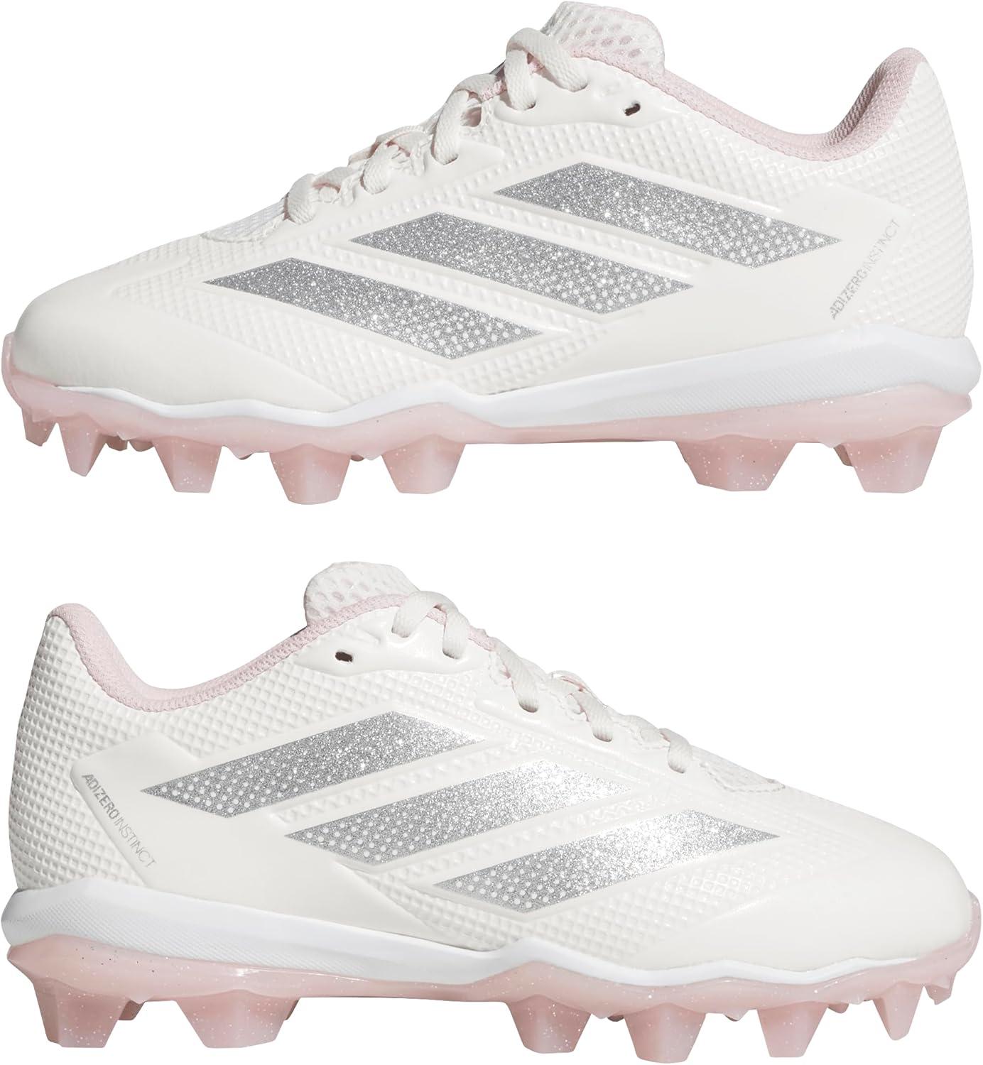 image:imageadidas Kids Adizero Instinct 20 Molded Rubber SoftballChalk WhiteSilver MetallicClear Pink