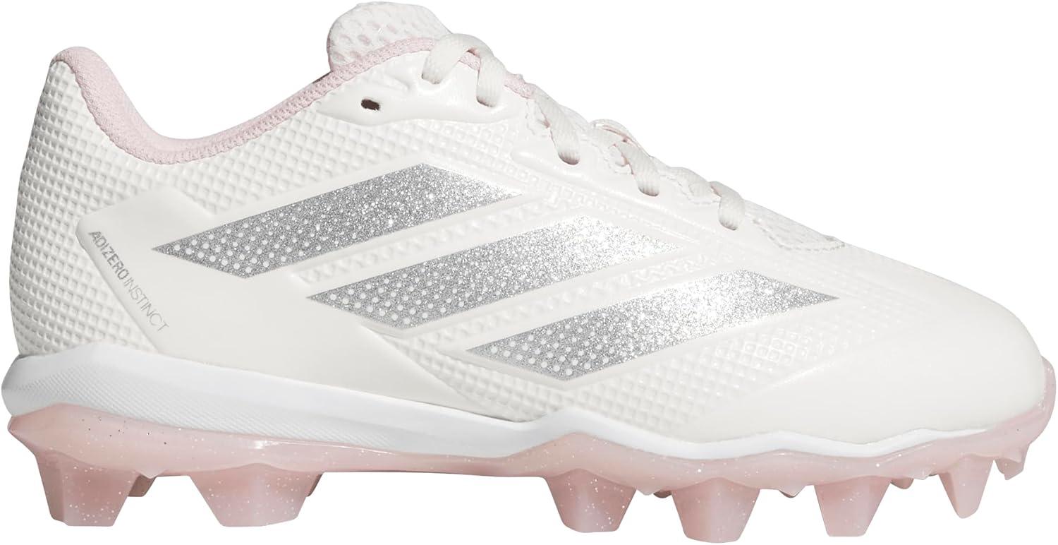 image:imageadidas Kids Adizero Instinct 20 Molded Rubber SoftballChalk WhiteSilver MetallicClear Pink