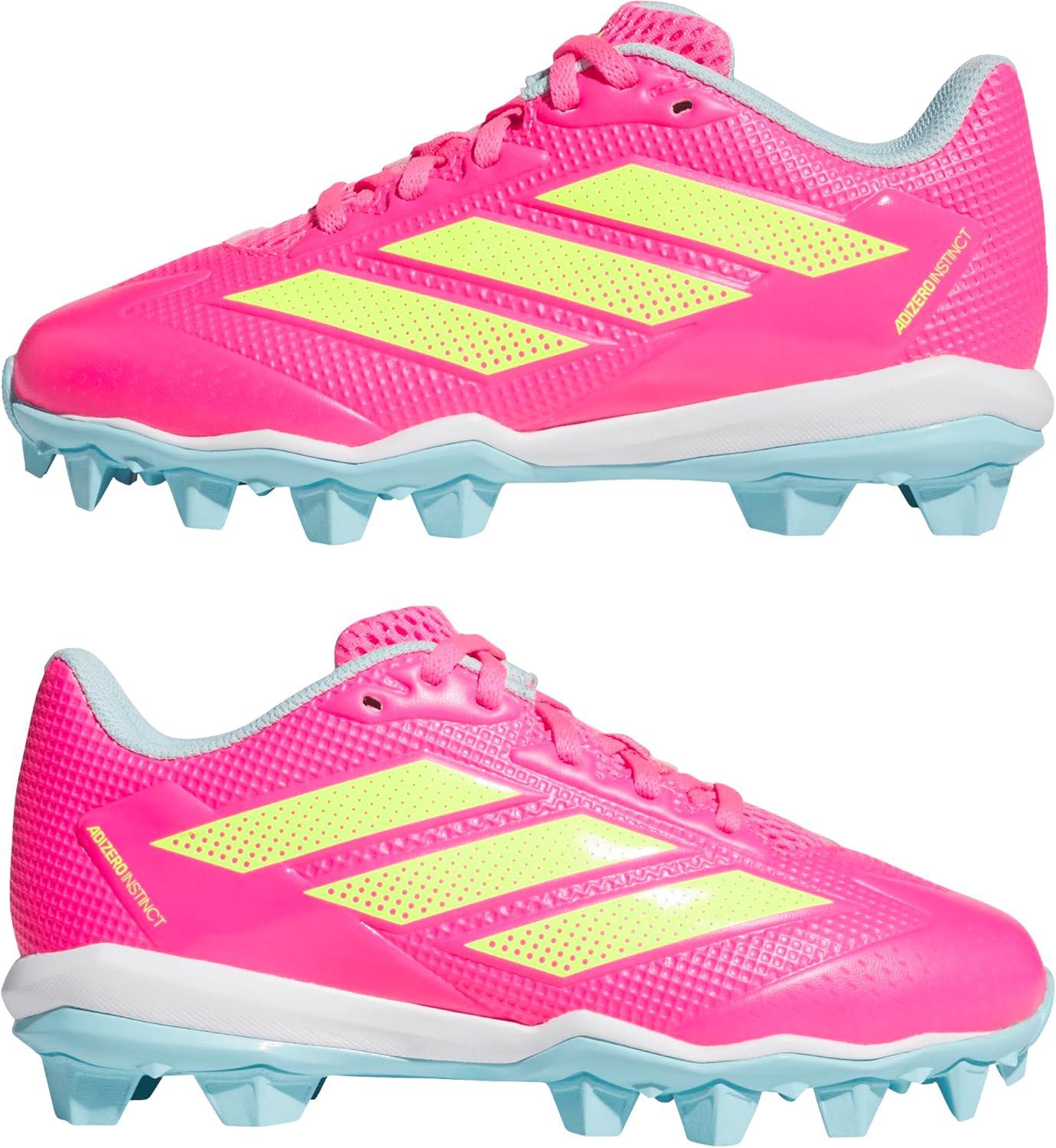 image:imageadidas Kids Adizero Instinct 20 Molded Rubber SoftballLucid PinkLucid LemonBliss Blue