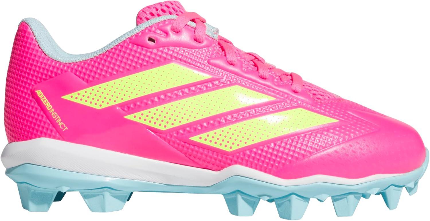 image:imageadidas Kids Adizero Instinct 20 Molded Rubber SoftballLucid PinkLucid LemonBliss Blue