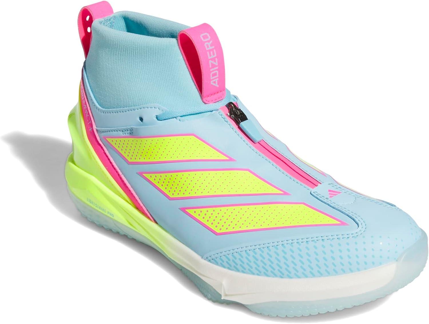 image:imageadidas Mens Adizero Impact 20 Turf Mid Top BaseballBliss BlueLucid LemonLucid Pink