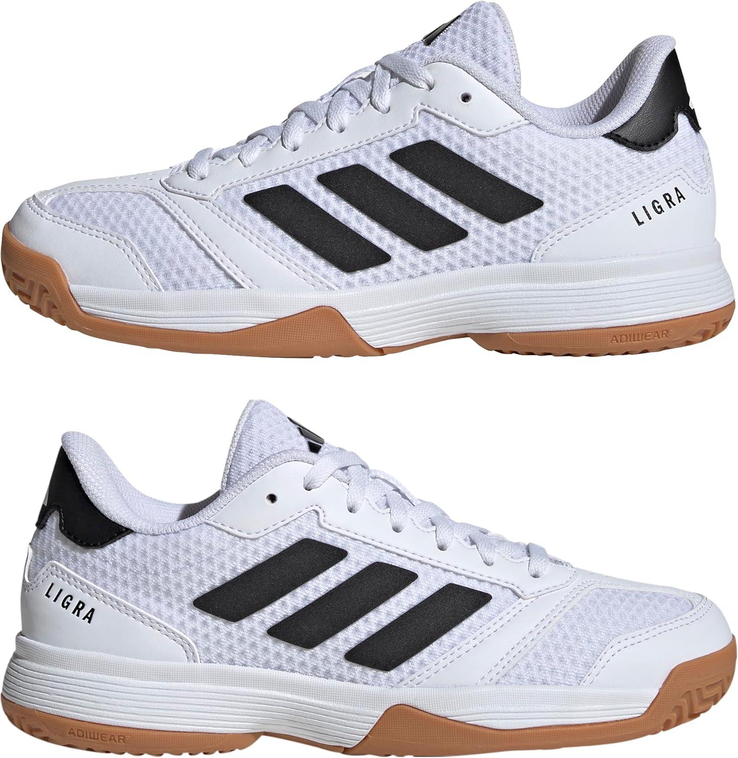 image:imageadidas UnisexChild Ligra 8 IndoorWhiteBlackWhite