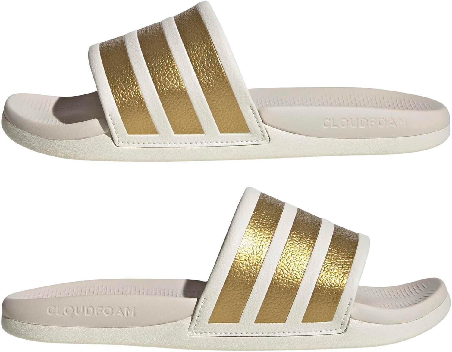 image:imageadidas Womens Adilette Comfort 20Off WhiteGold MetallicChalk White