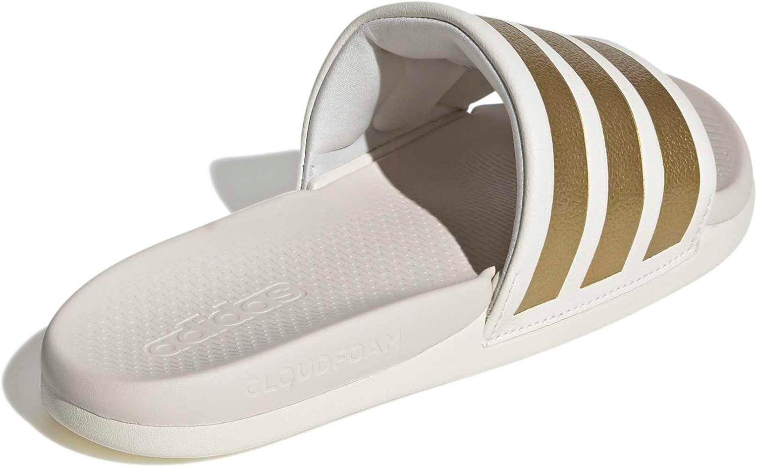 image:imageadidas Womens Adilette Comfort 20Off WhiteGold MetallicChalk White