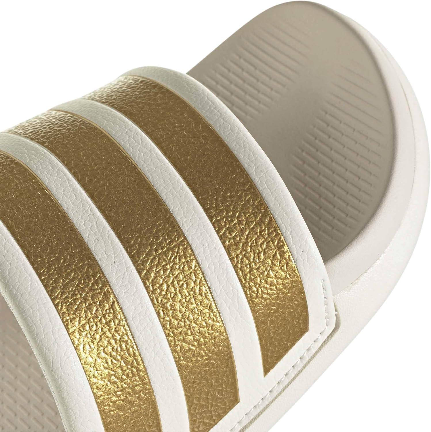 image:imageadidas Womens Adilette Comfort 20Off WhiteGold MetallicChalk White