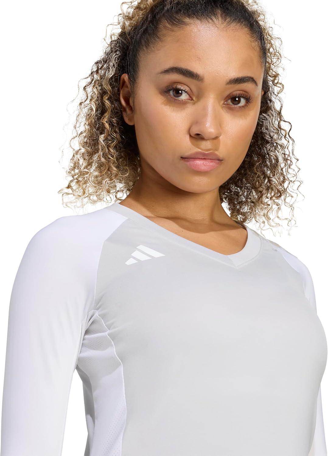 image:imageadidas Womens Quickset Volleyball Long Sleeve JerseyTeam Light Grey