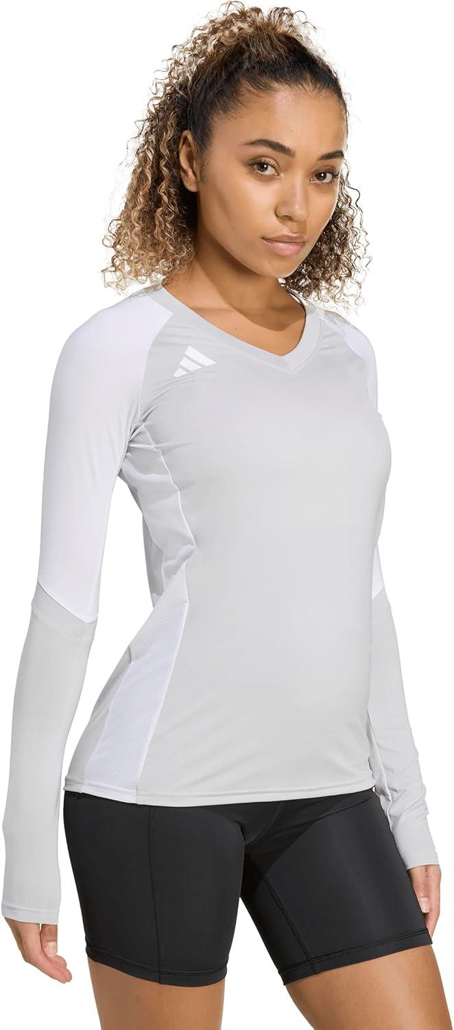 image:imageadidas Womens Quickset Volleyball Long Sleeve JerseyTeam Light Grey