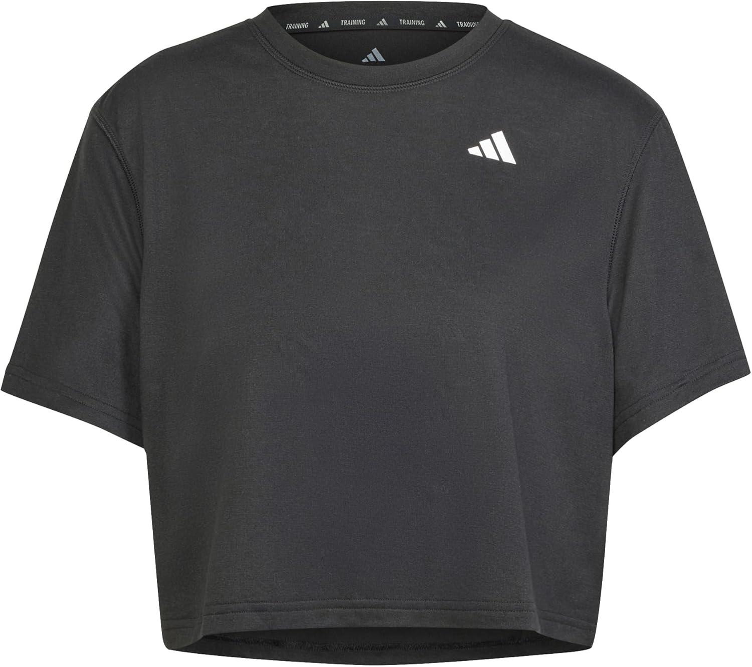 image:imageadidas Womens Train Essentials Boxy Workout Crew Neck Short Sleeve Athletic Casual Tops Casual WhiteBlack