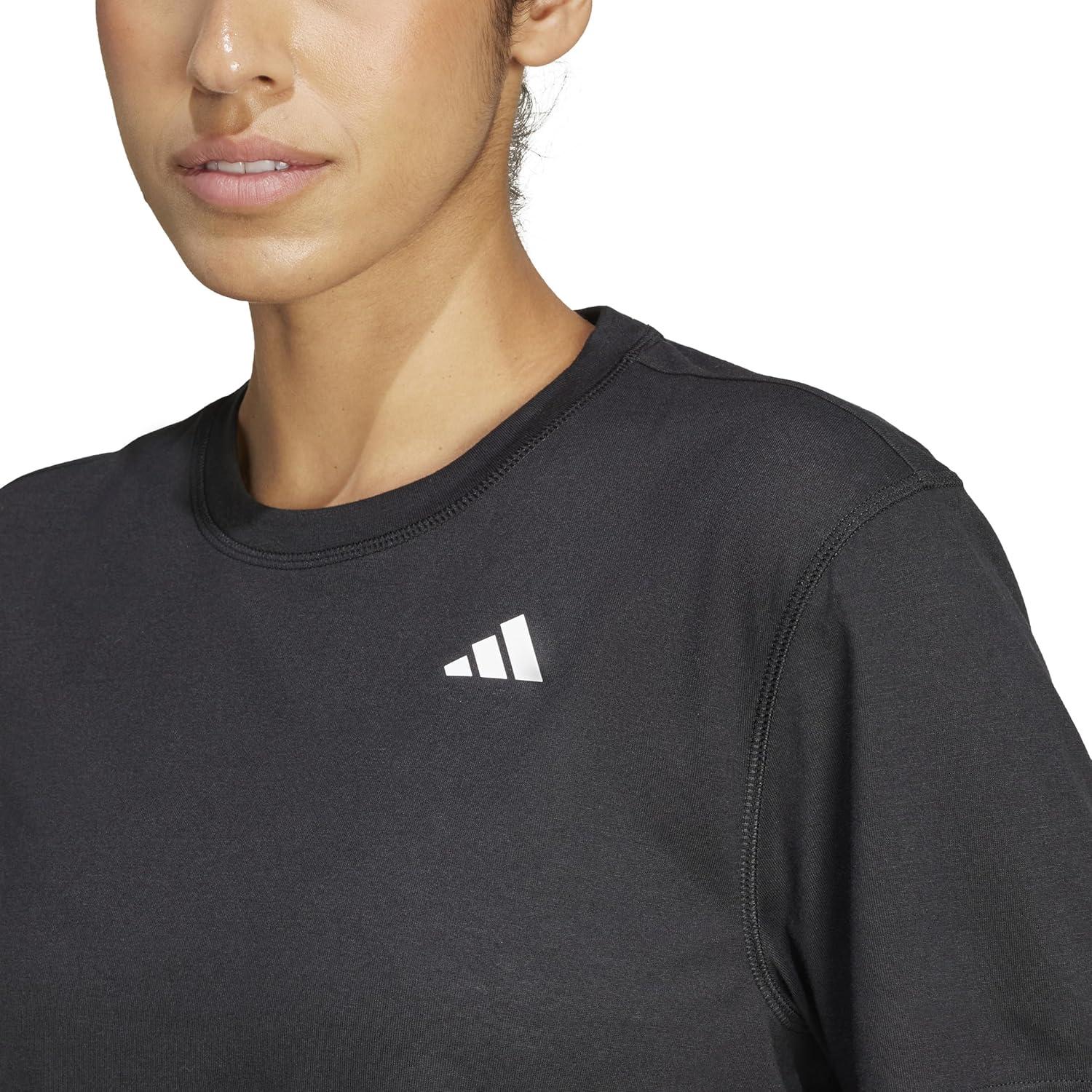 image:imageadidas Womens Train Essentials Boxy Workout Crew Neck Short Sleeve Athletic Casual Tops Casual WhiteBlack