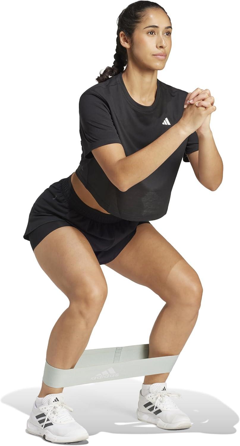 image:imageadidas Womens Train Essentials Boxy Workout Crew Neck Short Sleeve Athletic Casual Tops Casual WhiteBlack