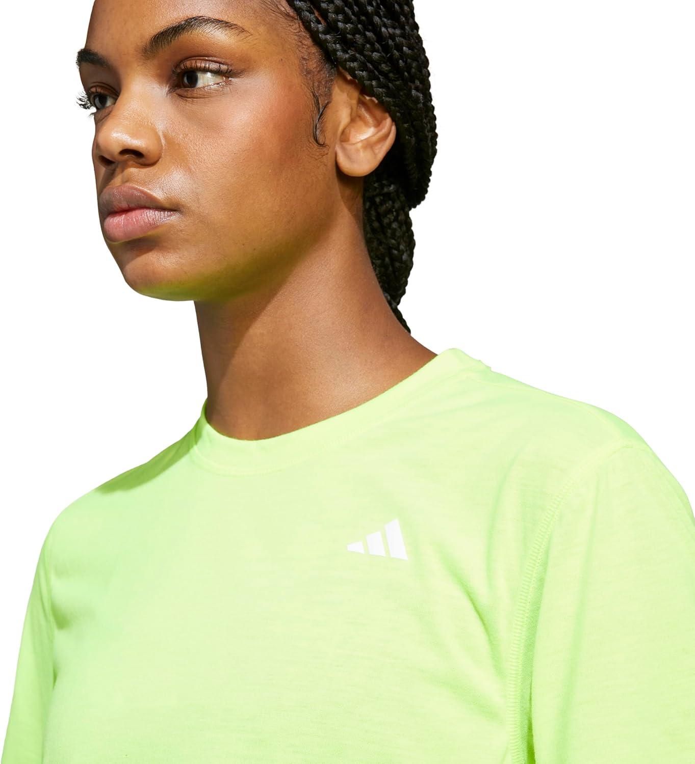 image:imageadidas Womens Train Essentials Boxy Workout Crew Neck Short Sleeve Athletic Casual Tops Casual WhiteLucid Lemon