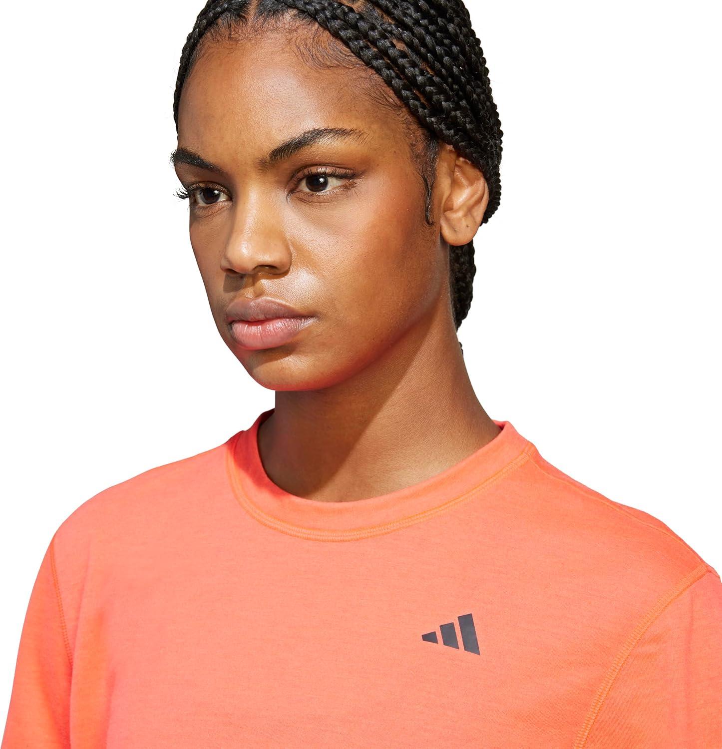 image:imageadidas Womens Train Essentials Boxy Workout Crew Neck Short Sleeve Athletic Casual Tops Casual WhiteLucid Red