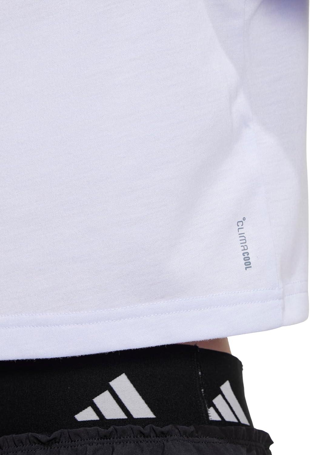image:imageadidas Womens Train Essentials Boxy Workout Crew Neck Short Sleeve Athletic Casual Tops Casual WhiteViolet Tone