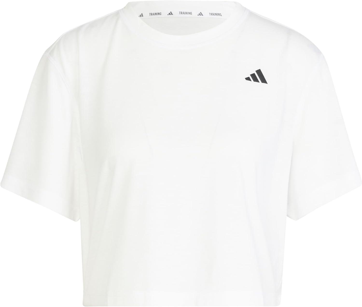 image:imageadidas Womens Train Essentials Boxy Workout Crew Neck Short Sleeve Athletic Casual Tops Casual WhiteWhite