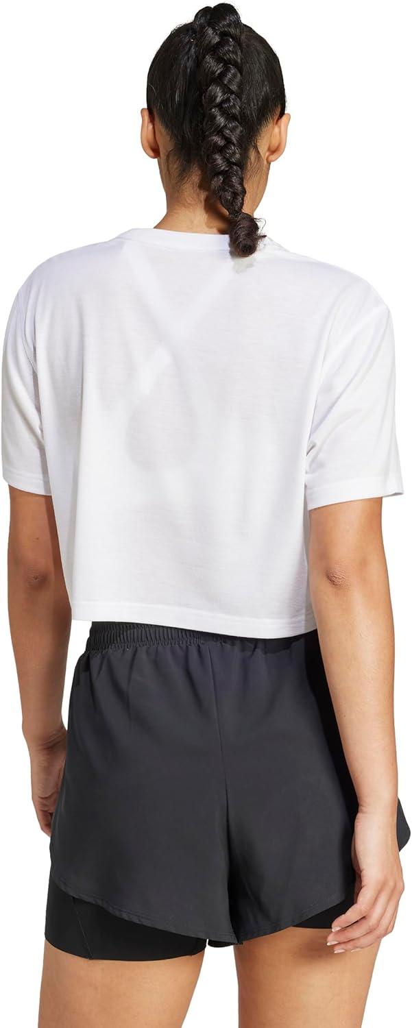 image:imageadidas Womens Train Essentials Boxy Workout Crew Neck Short Sleeve Athletic Casual Tops Casual WhiteWhite