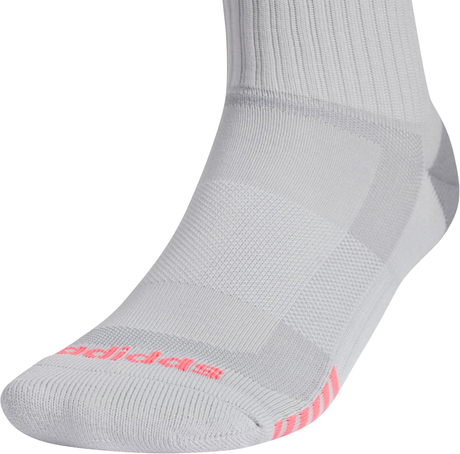 image:imageadidas mens Tech High Quarter Socks 3 Pairs Performance amp TrainingClear Onix GreyPure Turbo PinkPure Purple
