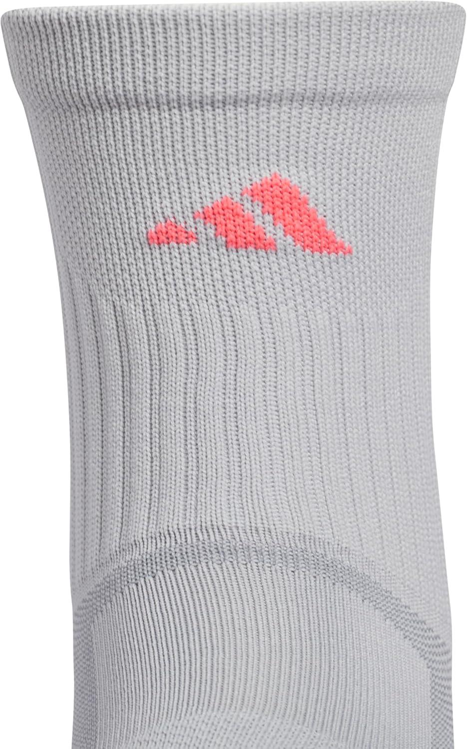 image:imageadidas mens Tech High Quarter Socks 3 Pairs Performance amp TrainingClear Onix GreyPure Turbo PinkPure Purple