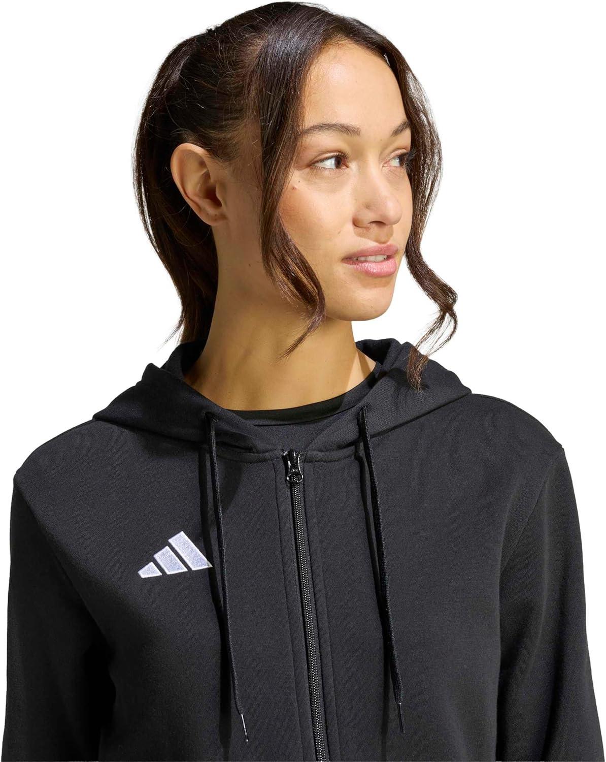 image:imageadidas womens Entrada 26 Fullzip HoodieBlackWhite