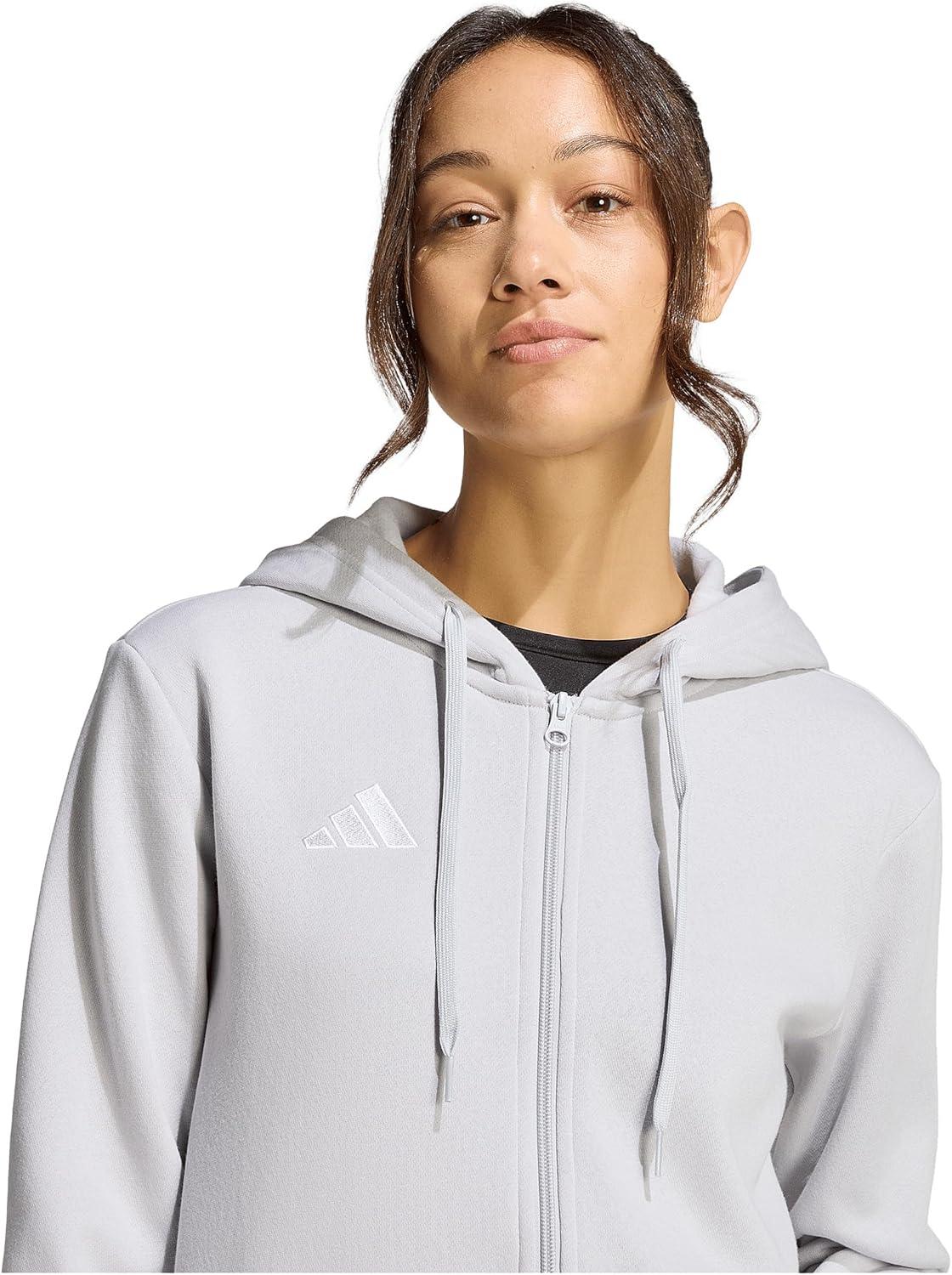 image:imageadidas womens Entrada 26 Fullzip HoodieTeam Light Graywhite