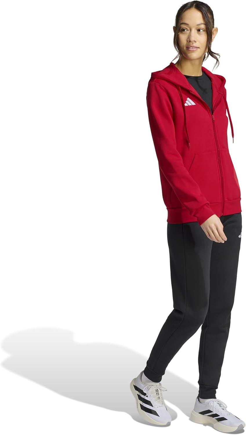 image:imageadidas womens Entrada 26 Fullzip HoodieTeam Power RedWhite