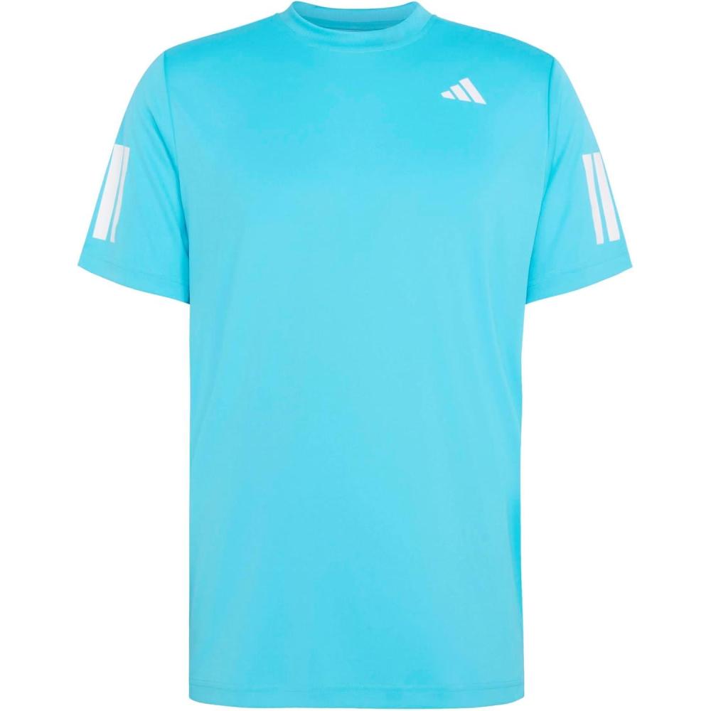 image:imageAdidas Mens Club Tennis Climacool 3Stripes TShirtSignal Cyan
