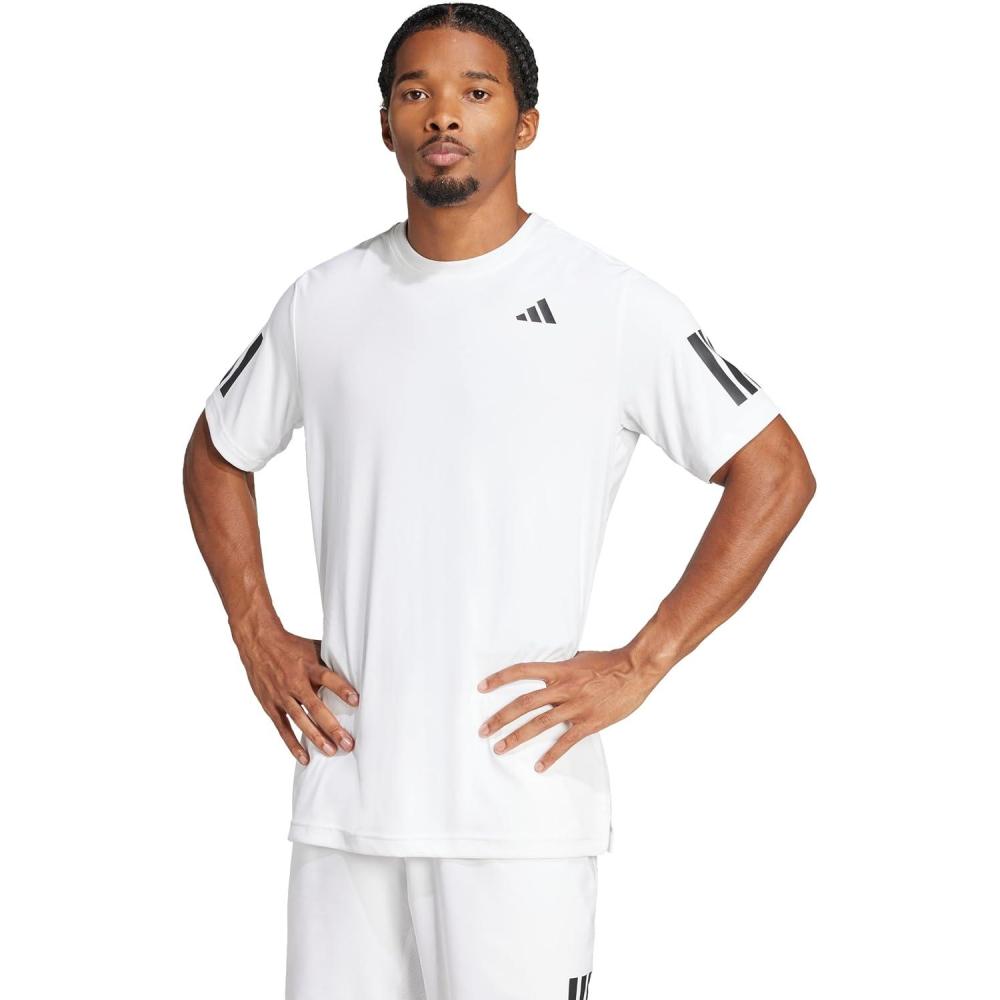 image:imageAdidas Mens Club Tennis Climacool 3Stripes TShirtWhite