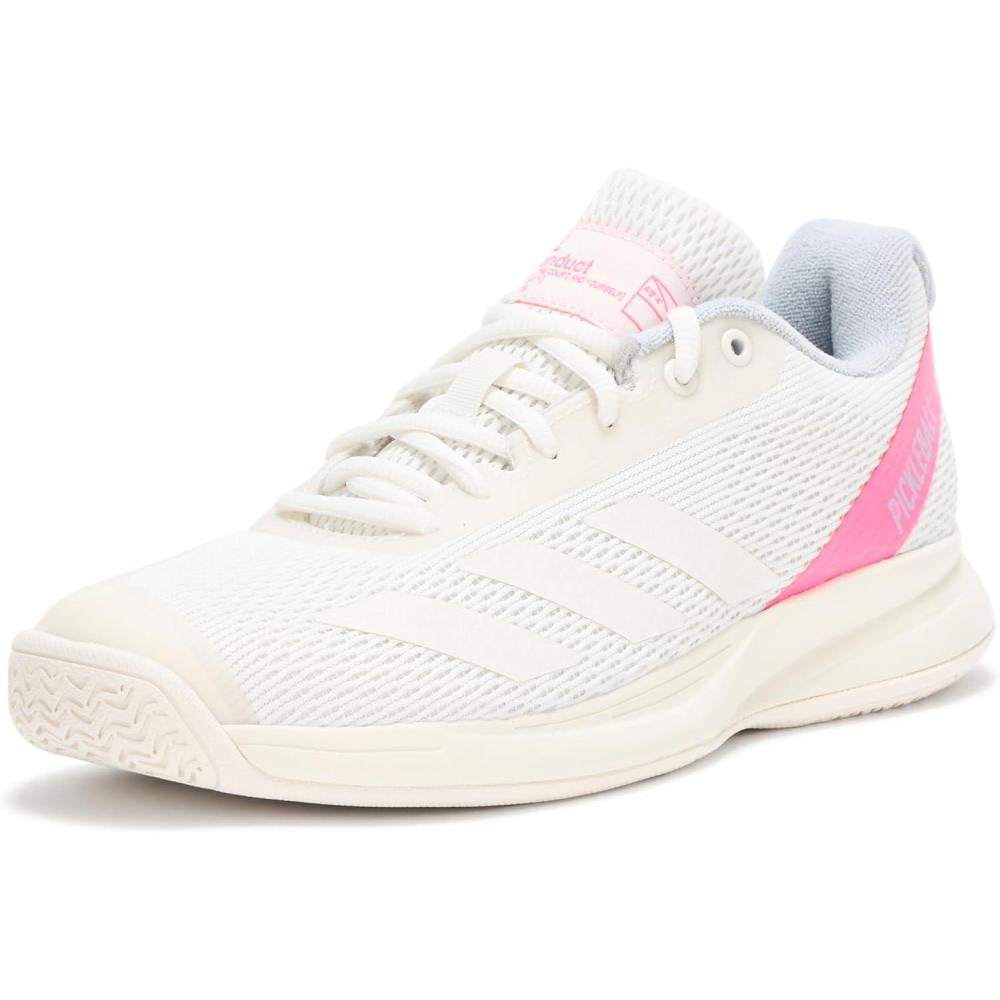 image:imageAdidas Womens Courtflash PickleballWhiteSilver MetallicLucid Pink