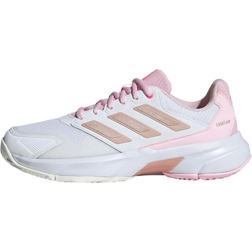 image:imageAdidas Womens Courtjam Control 3 TennisWhiteSilver MetallicLucid Pink