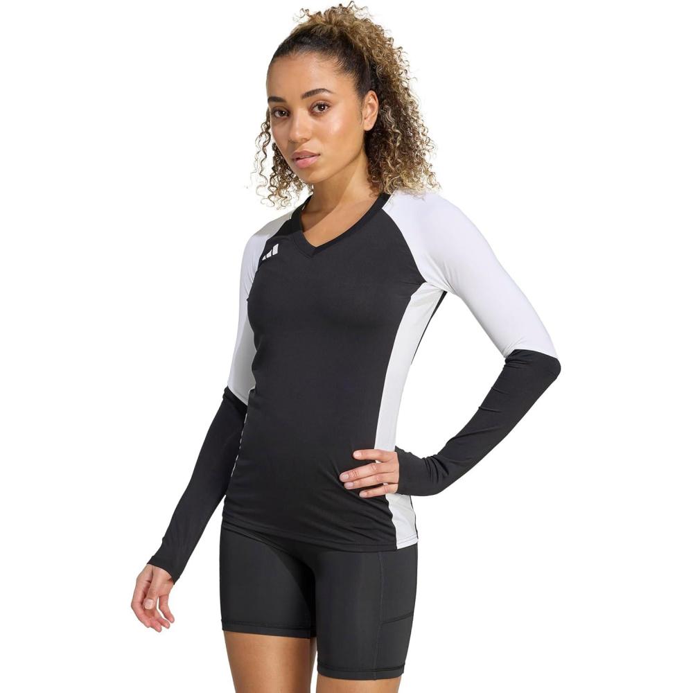 image:imageadidas Womens Quickset Volleyball Long Sleeve JerseyBlack