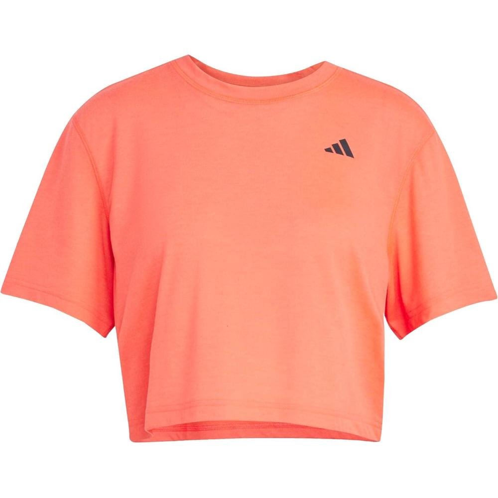 image:imageadidas Womens Train Essentials Boxy Workout Crew Neck Short Sleeve Athletic Casual Tops Casual WhiteLucid Red